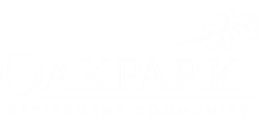 The image is a logo for the Oakpark Retirement Community.